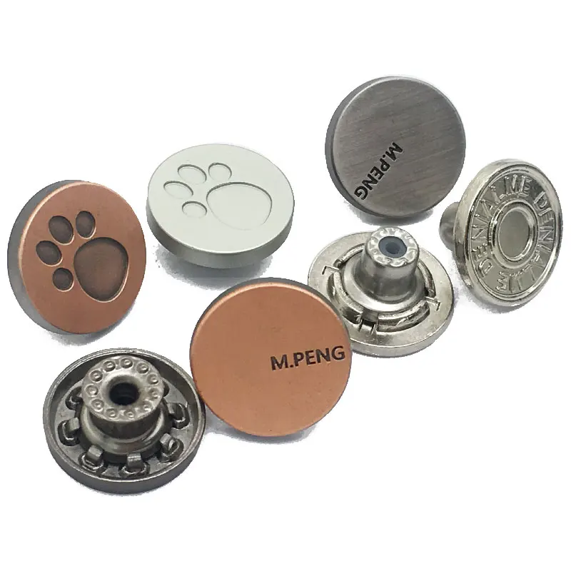 Silver New Branded Red Revit Zamak Fashion Nail Metal Custom Iron Jeans Button Rivets For Jacket