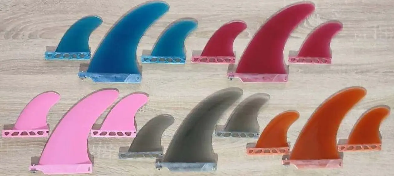 Best Polish 1+2 set Longboard Surf Fin Side Bits Fiberglass Single Fins Surfboard Fins Single