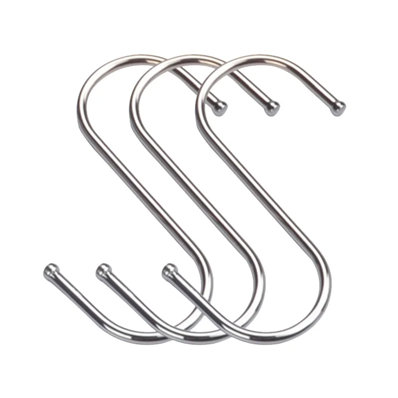 Wholesale Silver Stainless Steel Round S shape Hook Classic Multi Function Polished Hanging Hooks For Kitchen
