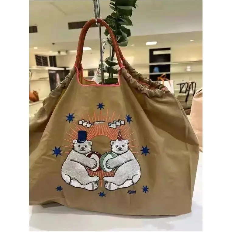 Reusable Shopping Bag Machine Brand Trash Handbag Non Woven Zipper Women Plastic Bag Zip Lock Mesh Paris Women Bag