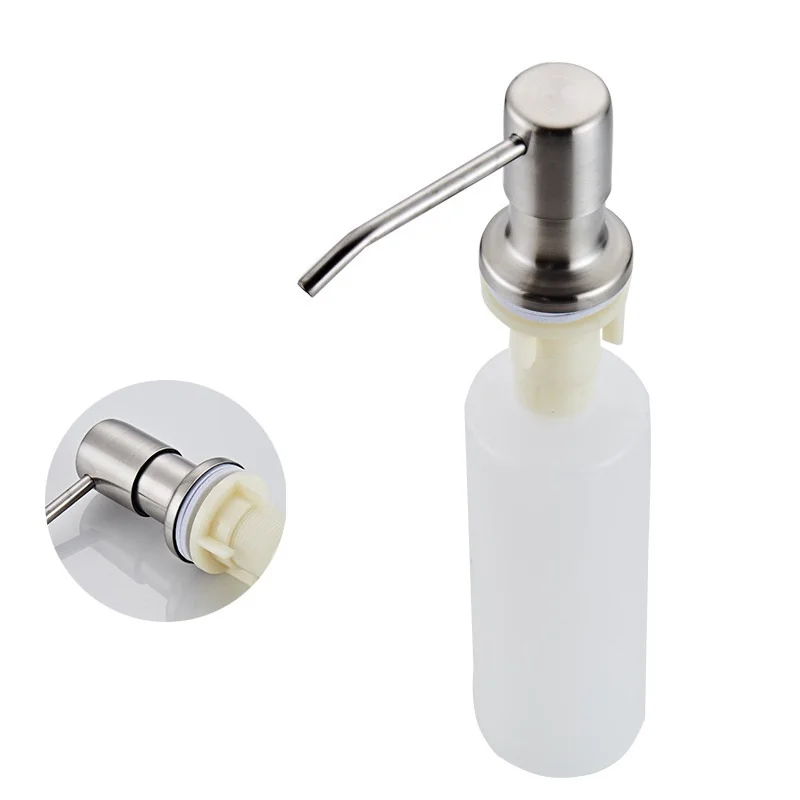 Cheap Stainless Steel Cleanser Hand Soap Dispenser Satin Silver Color Kitchen Sink Dispenser for Dishes