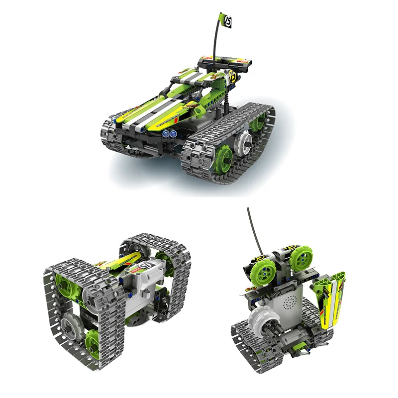 3 в 1 робот гусеничная строительные блоки 2,4G пультом дистанционного управления и приложение управления обучающая игрушка наука обучающий комплект RC Stunt автомобилей