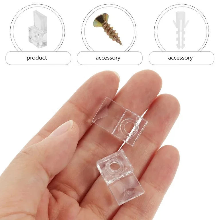 6/4/3mm Plastic Clear Glass Mirror Corner Buckle Panel Retainer Clips Mirror Clips