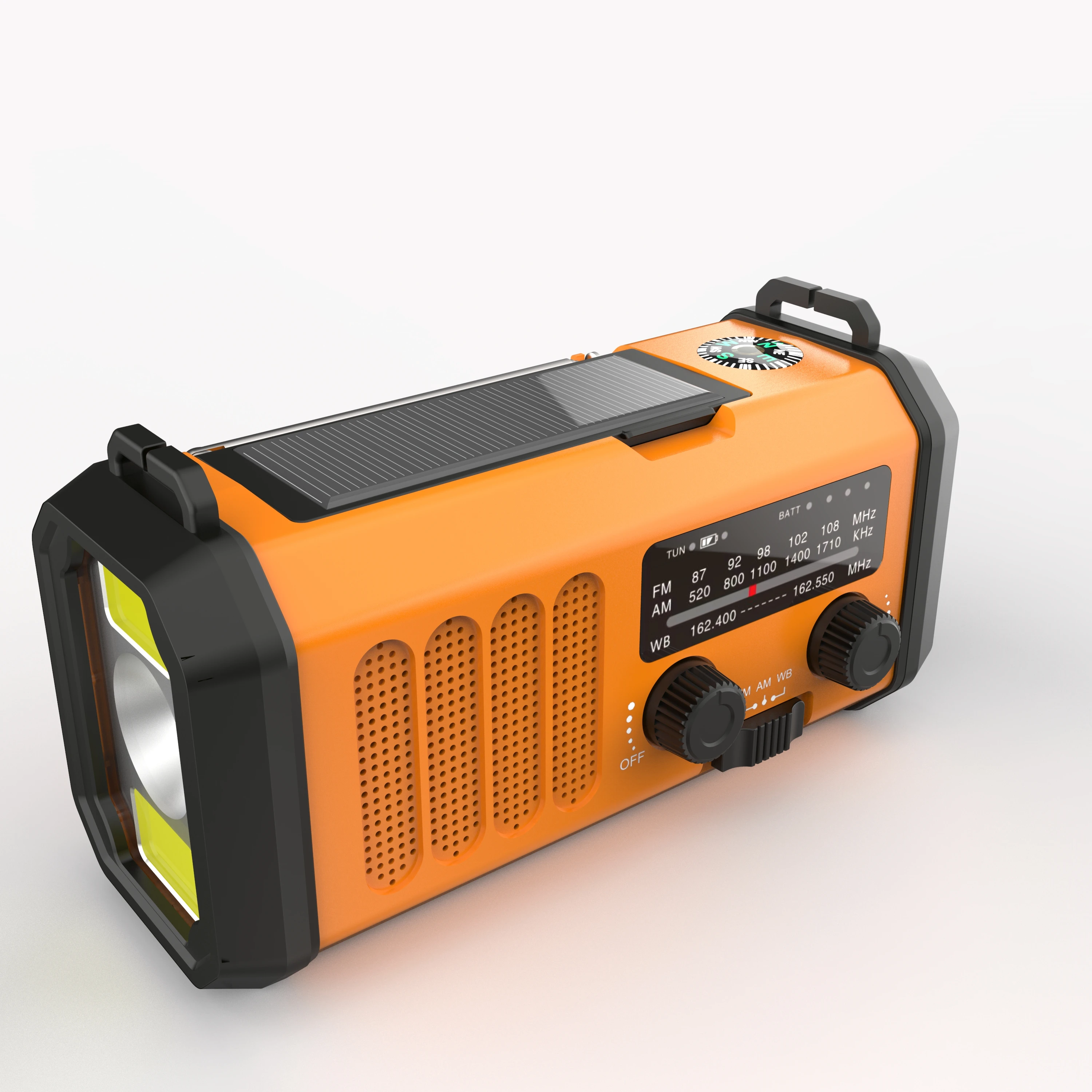 Survival Flashlight Fm Solar Radio Portable Emergency Crank Radio 10000mAh polymer battery