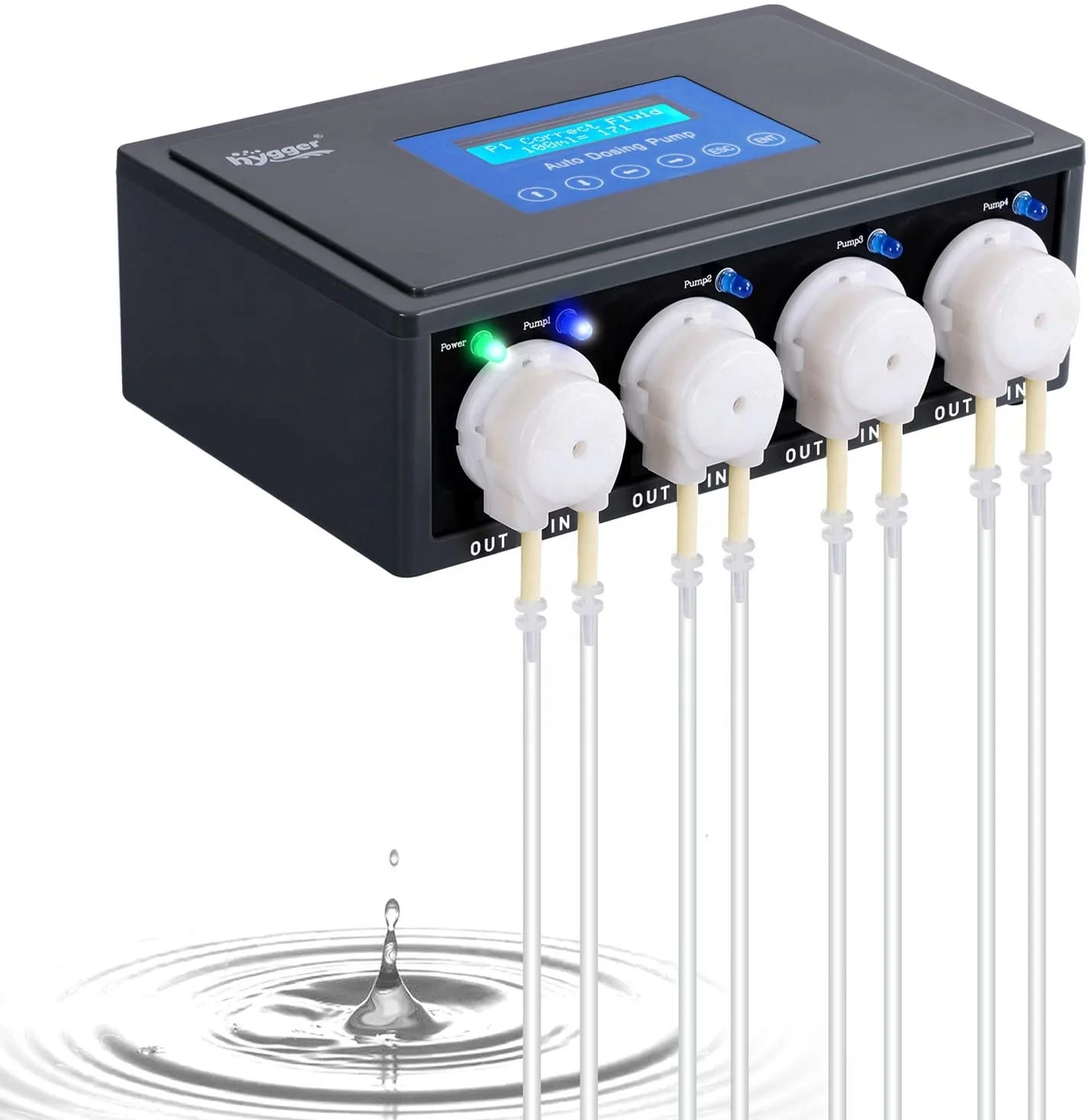 Heto Aquarium Dosing Pump Programmable Auto Titration Pump 4 Channel for Coral Marine Life Feeding