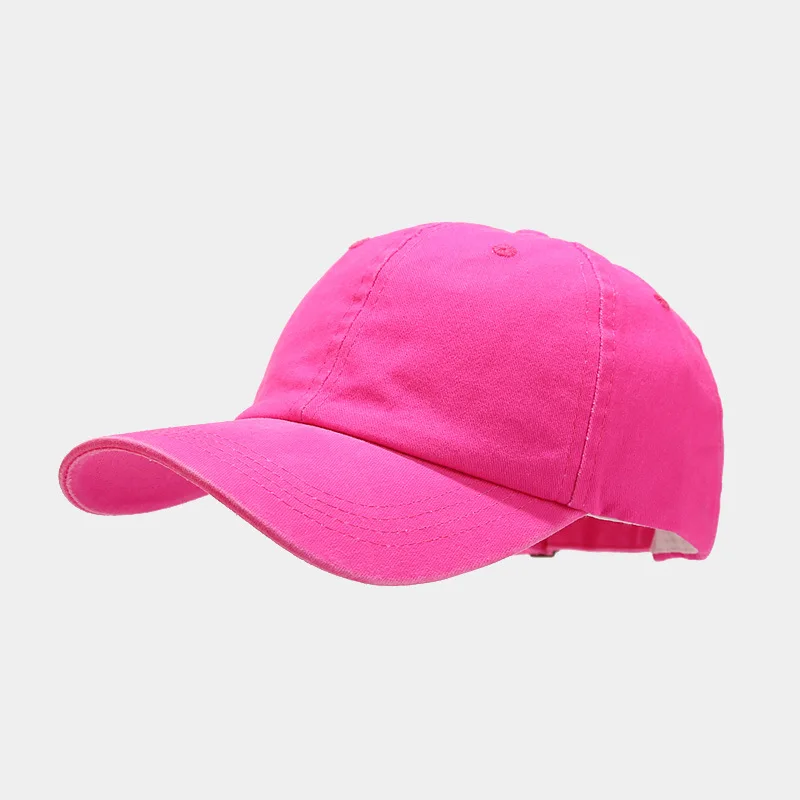 Unisex Fluorescent Neon Color Baseball Cap Fashion Streetwear Hip Hop Snapback Washed Cotton Baseball Hat For Men and Women