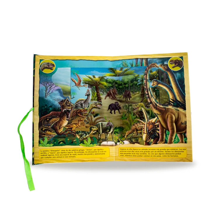 Cheap Printing Custom Education Use Book CardBoard Printing 3D Dinosaur Story For Children Factory Custom