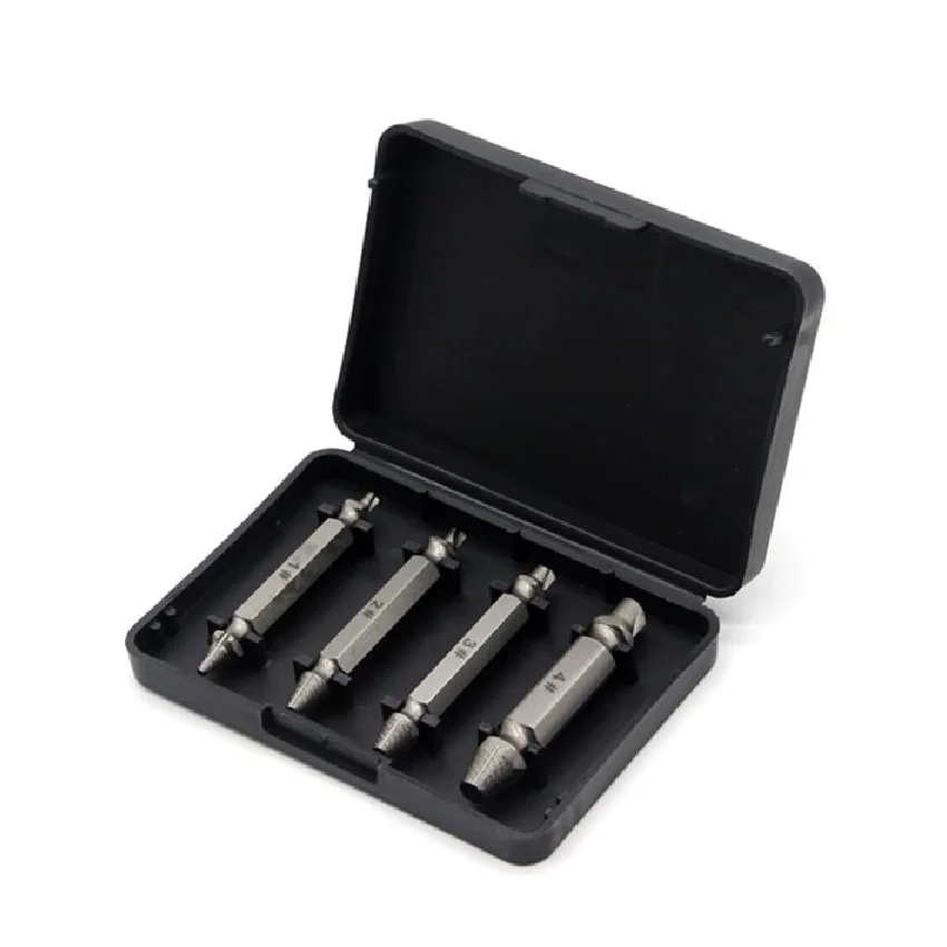 Chinese Factory Price 4pcs Damaged Broken Bolt Extractor Set For Damaged Screw And Broken Bolt Remove