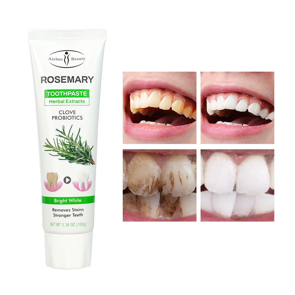 Aichun Quickly Stain Remover Probiotics Whitening Tooth Paste With Rosemary Probiotics Teeth Whitening Toothpaste Wholesale