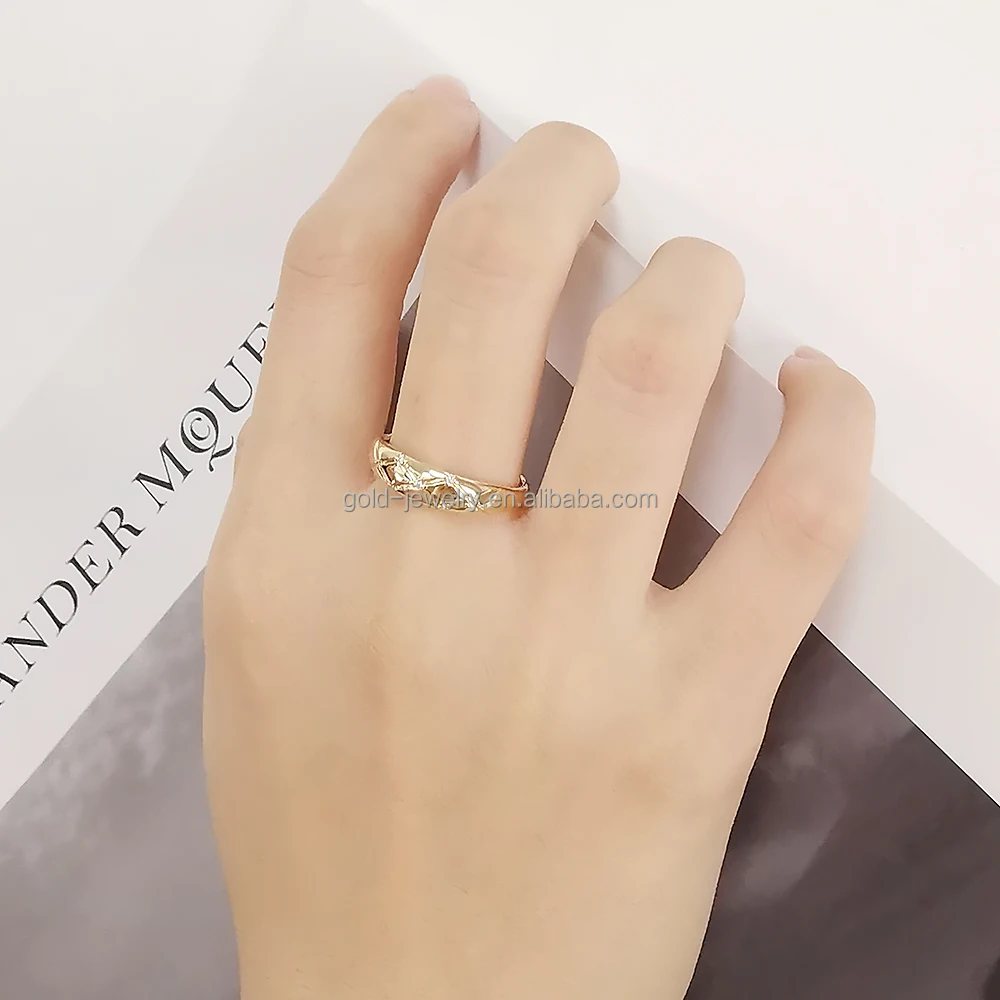 Real Gold Fine Jewelry AU585 14k Diamond Ring Women Finger Engagement Ring Gold Gift Chinese Factory 14K Gold Ring