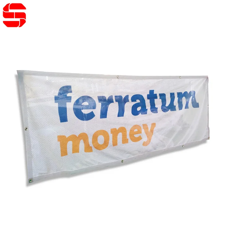 Custom banner Outdoor Activity Windproof Mesh Fabric Sublimation print Banner for Promotion Construction Fence printed banner