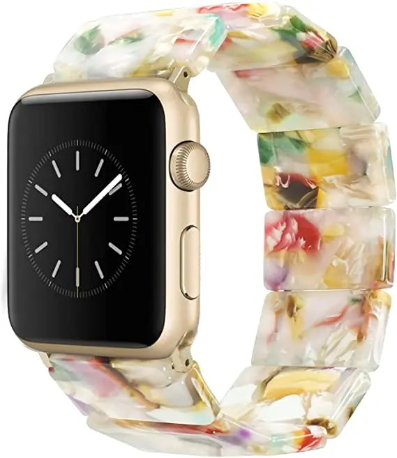 2021 оптовая продажа светлый ремешок для часов Apple Watch-модный полимерный iWatch браслет совместимый с пряжкой из нержавеющей