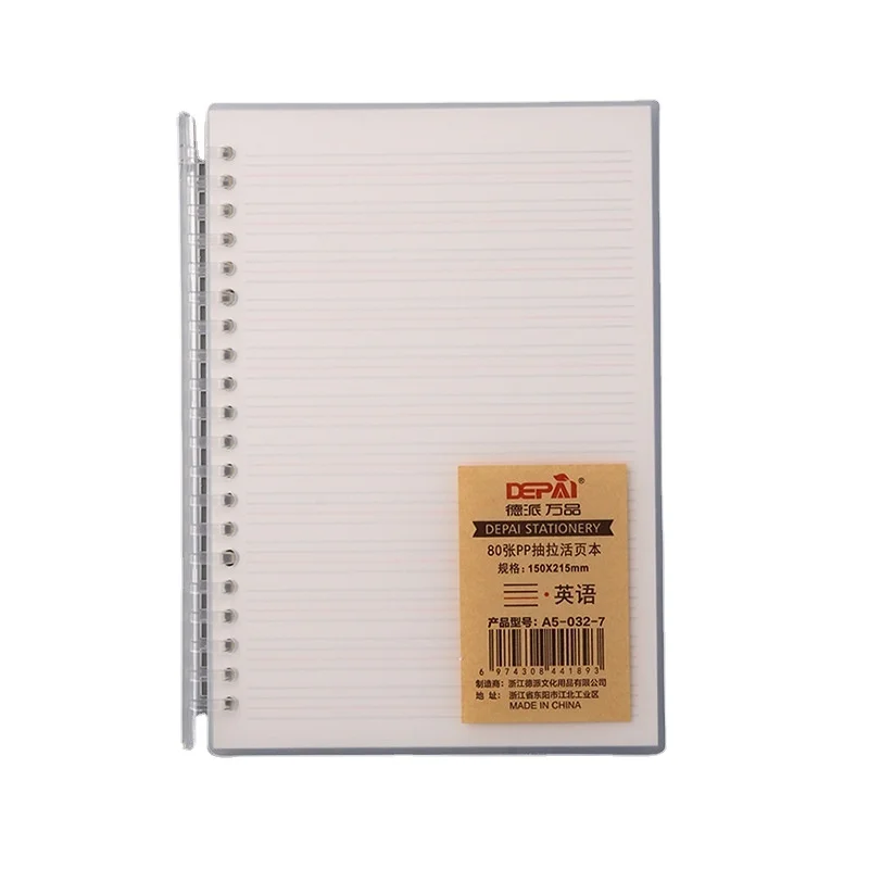 Free Sample Cheap Dotted/grid/lines/blank Transparent Pp School Hard Cover B5 A4 A5 Spiral Notebook