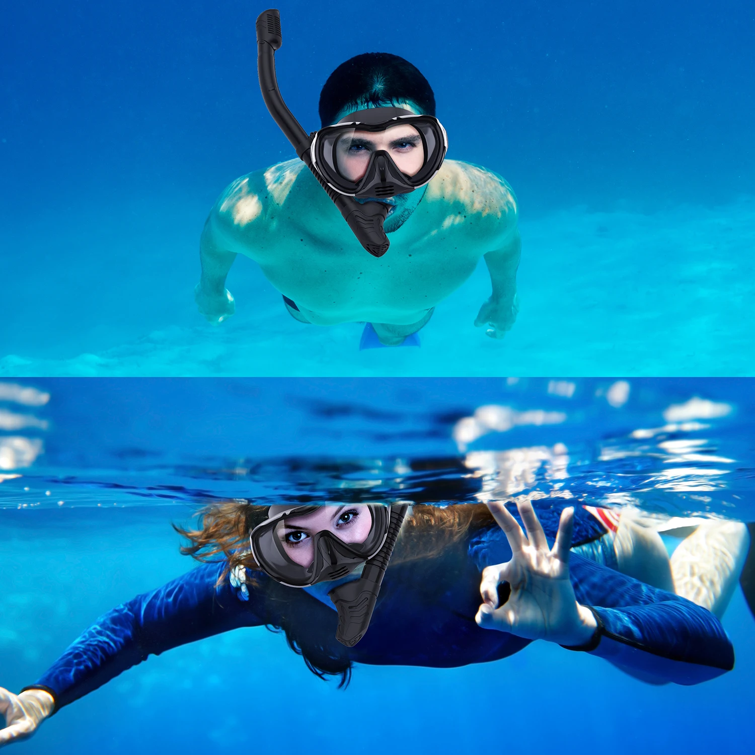 Wholesale Anti Fog Lens Silicone Mask Snorkel Fins Set Neoprene Low Volume Adult Snorkel Mask Diving Mask And Snorkel Set