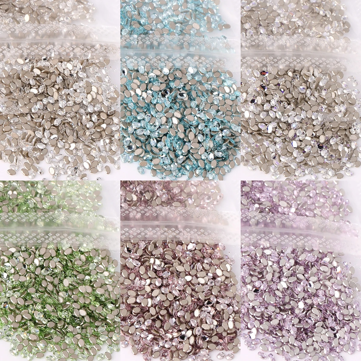 QIYI New Arrival Top Quality Grade AAAAAA 2*3mm Oval Shape Flat Back Multi Colors Glass Crystal Stones Glittering Rhinestone