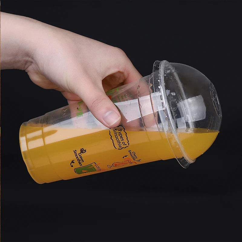 
16 oz cups with dome lid fruit juice cup cheap clear plastic cold drink glass 500ml wholesale PP cups 