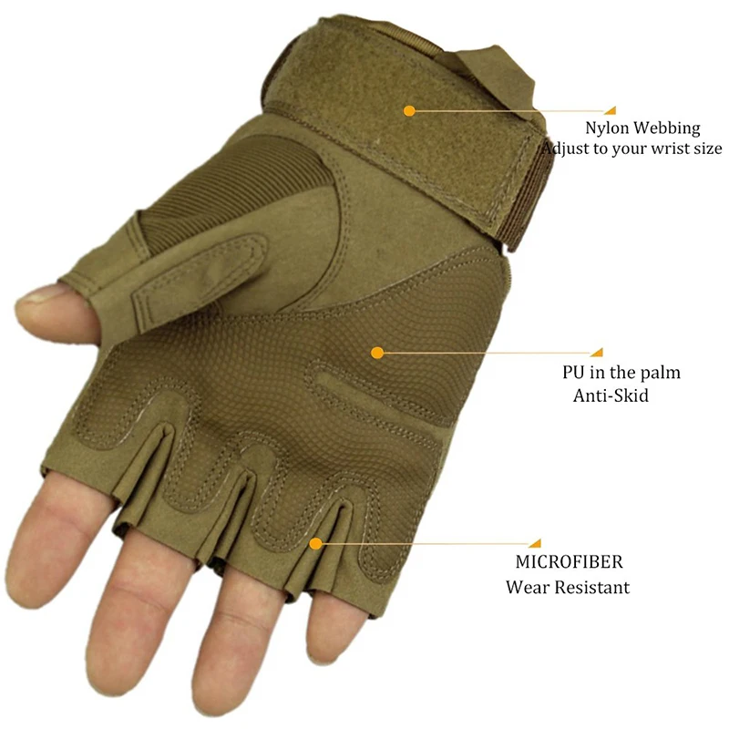 MKAS outdoor hard knuckle guantes tactico custom tactical half finger gloves tactical