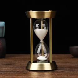 Metal Hourglass Sand Timer European Retro Office Bookshelf Study Ornaments Home Decoration Sand Clock Timer