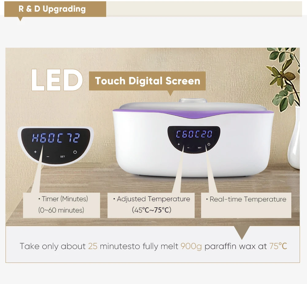 Top Sale  Wholesale 4000ml Large Volume Paraffin Bath Wax Heater  Digital Paraffin Wax Machine For Hand And Foot Using