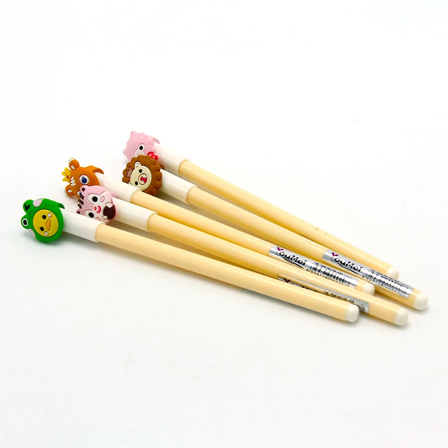 Wholesale Custom Soft Pvc Silicone Cute Cartoon Pencil Topper Ball Pen Rubber Pen Topper