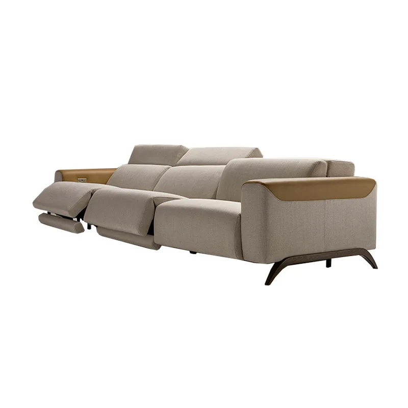 Modern Leather Recliner Sofa 3 Places Electrique Luxury Cinema Reclining Chair Electric Home Theater Room Furniture Set
