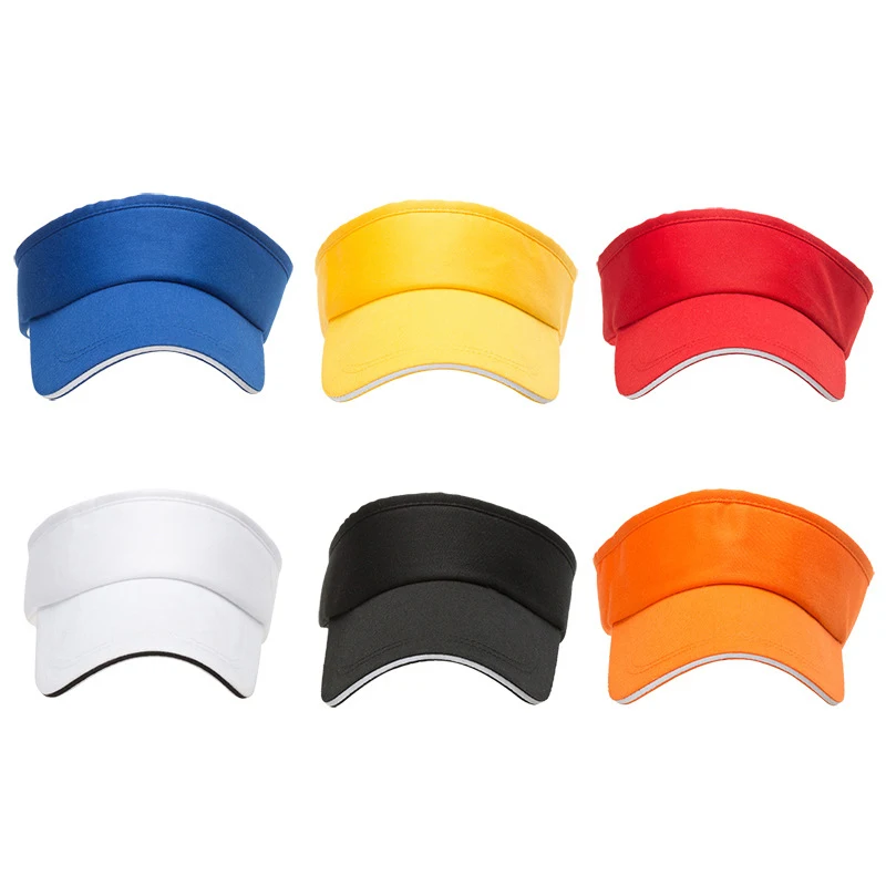 Рекламные пользовательские однотонные хлопковые солнцезащитные козырьки