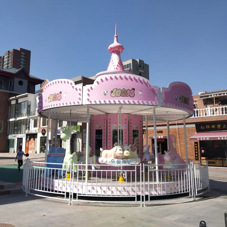 Factory price electric fiberglass merry go round kids carousel horses amusement rides for sale