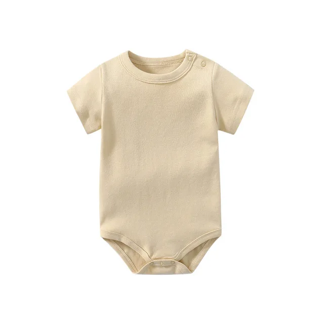 Newborn Short-sleeved Triangle One-piece 100-day Baby 100% Cotton Bottoming Summer Cover-up Romper Baby Clothes Boys 0-12 Month