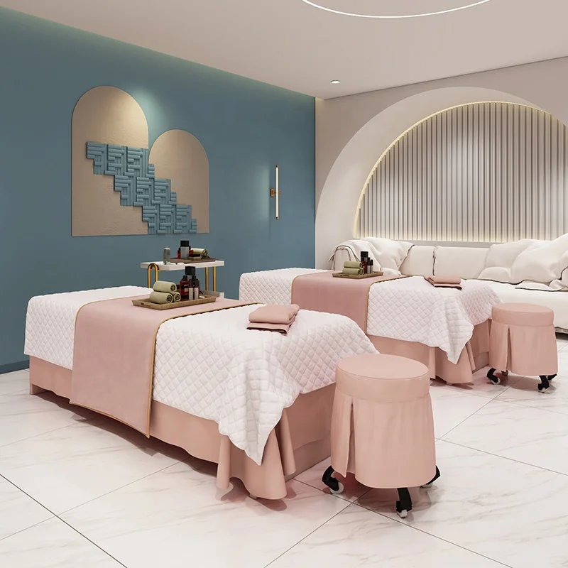 Best price customized luxury brushed microfiber fabric 4 pcs massage table bedding sheet beauty bed cover set