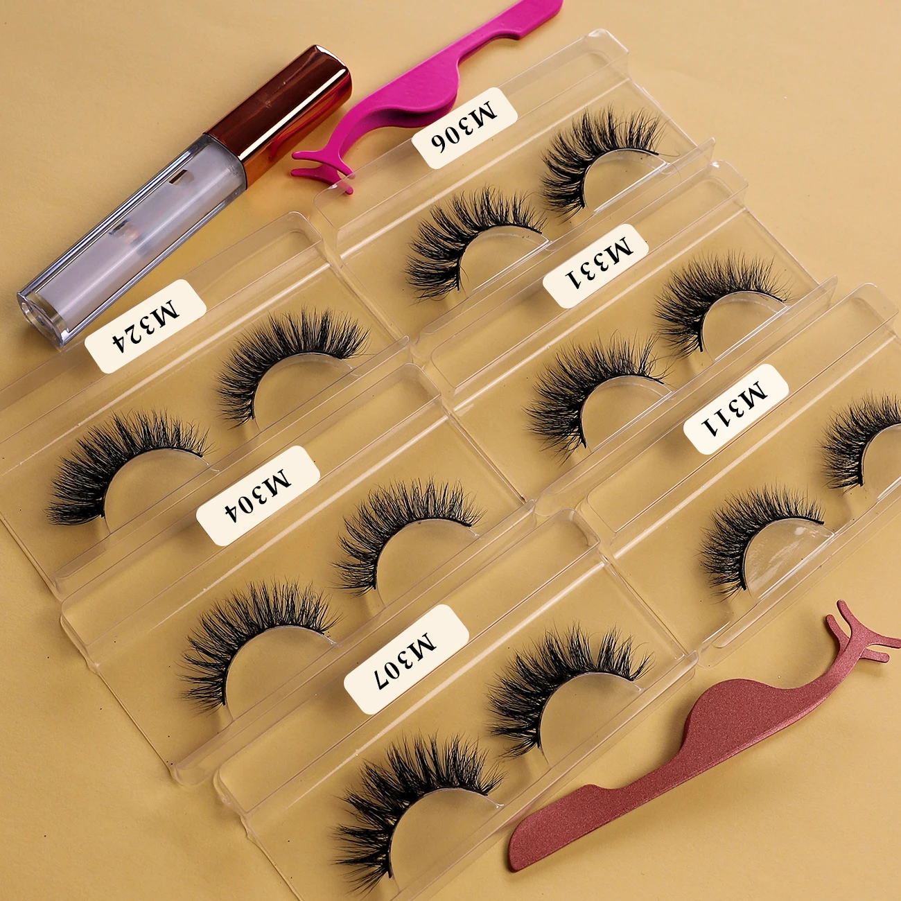 wholesale Long And Short Private Label 3d Strip 100% Handmade Real 20mm real Mink Fur Eyelash