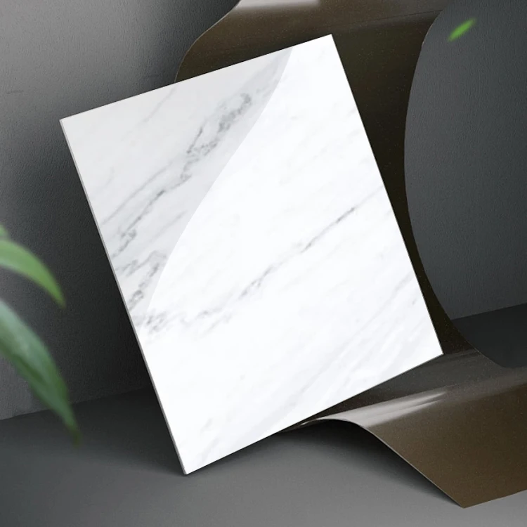 China Marble Surface Full Body Carrara White 600x600 Home Interior Porcelain Glazed Polished Floor Tiles Vitrified Square Tile