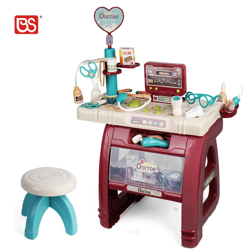 BS 2022 Hobbies Toy Medical Clinic Set Desk Little Jueguete De Nio Doctor Light Sound Kit Toy Game For Kid Toy
