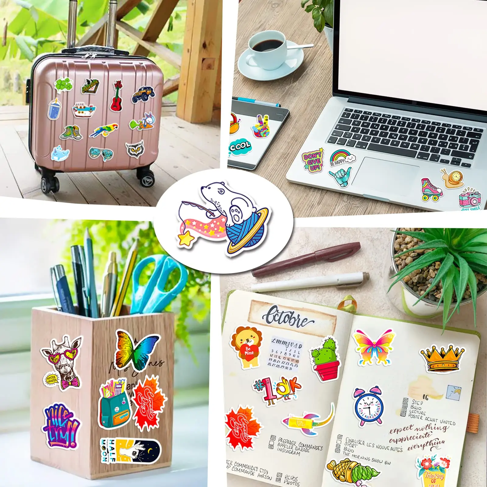 300 PCS Water Bottle Stickers, Cute Stickers for Hydroflasks VSCO Sticker Packs Vinyl Waterproof Bottles, Skateboard Phone