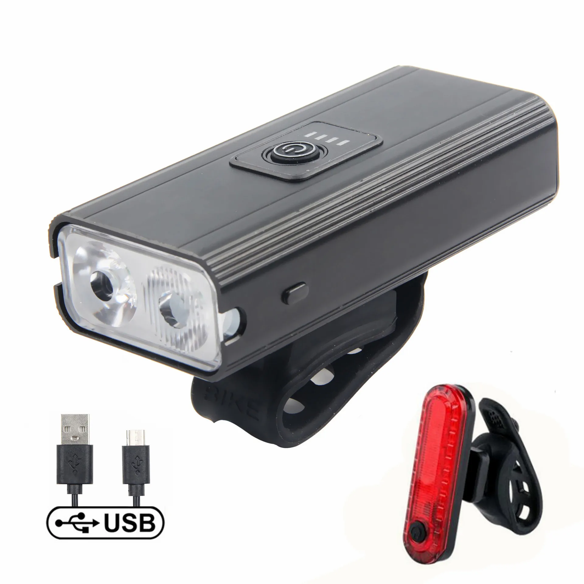 UniqueFire 1000lm Waterproof 6 Modes Front Back Rear Light Bike Rechargeable USB LED Cycling Light