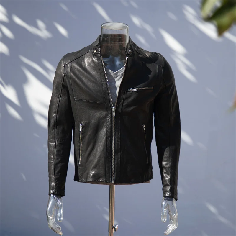 High Quality Men Genuine Leather Jacket Wholesale Custom 100% Original Real Leather