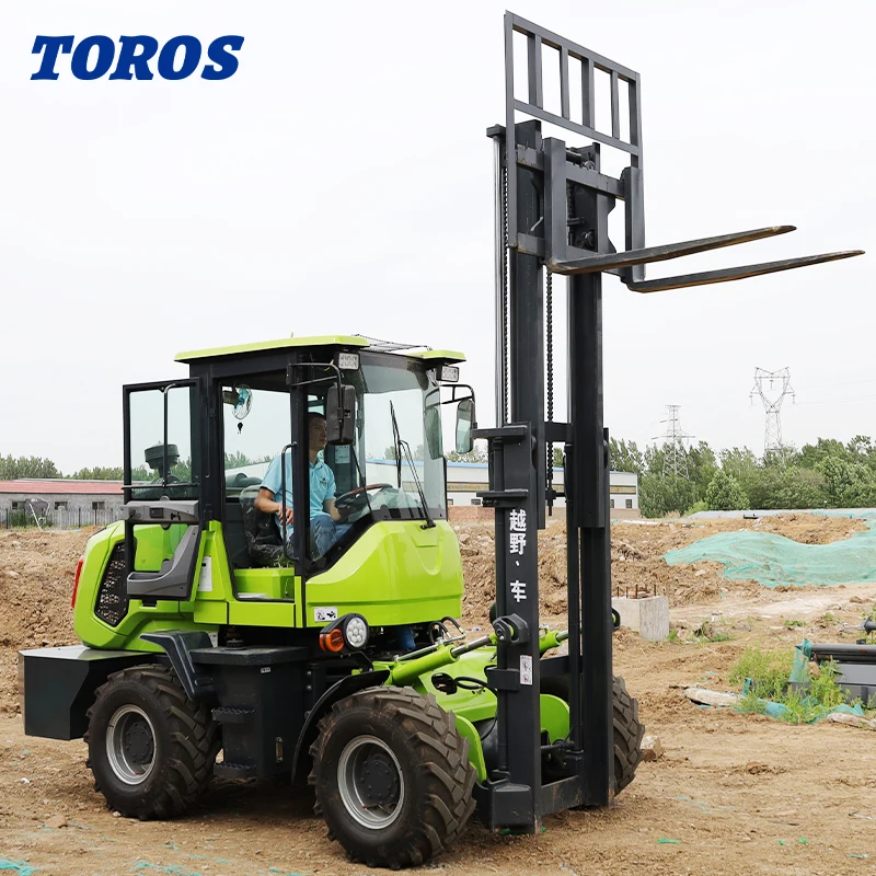 China 4 Wheel Drive Diesel Forklift Price  3 Ton All Terrain Forklift For Cheap Forklifts