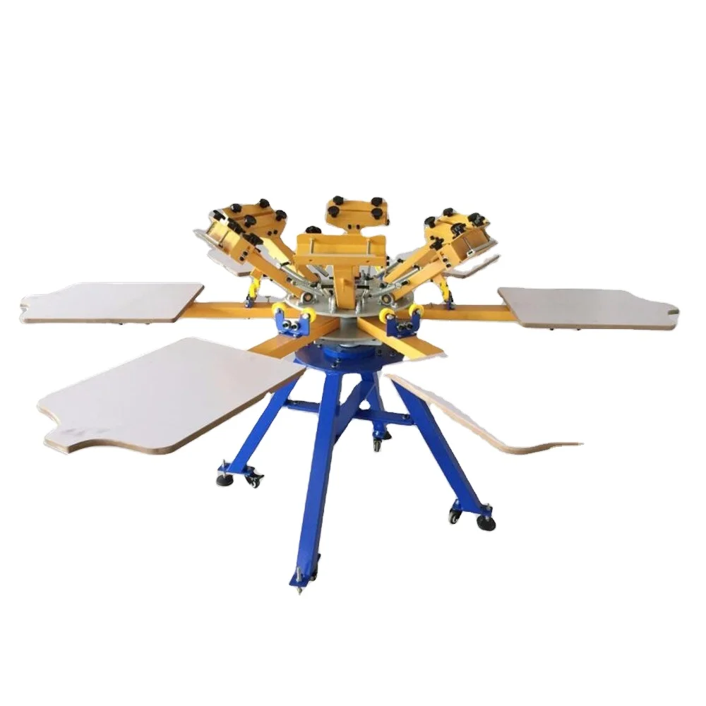China 6 Color 6 Station Manual Screen Printing Machine