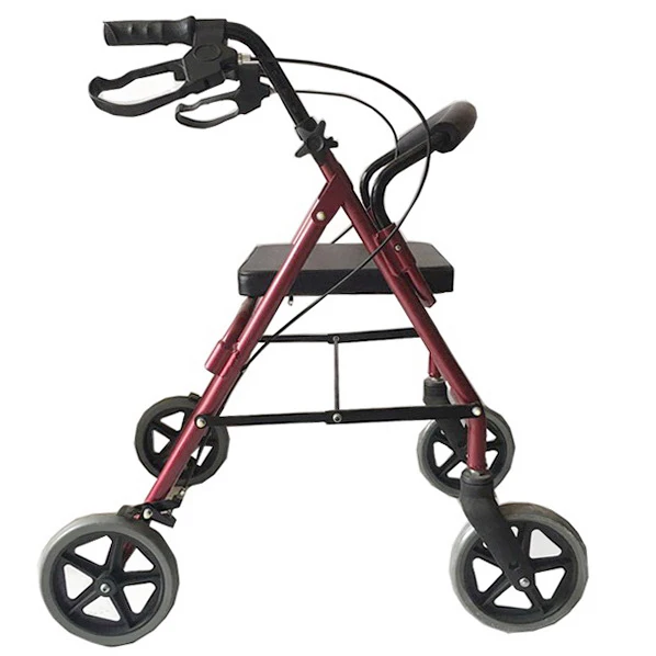 Hot Sales Aluminum  LIghtweight Rollator with Four Wheels and Seat for the Elderly