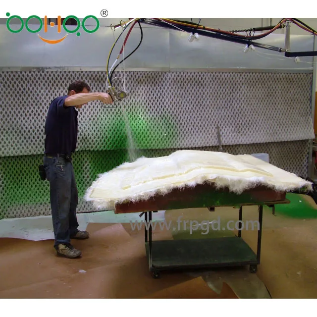 Open mold polyester resin vinyl ester resin and MEKP composites products fiberglass fiber chopper and wet out system