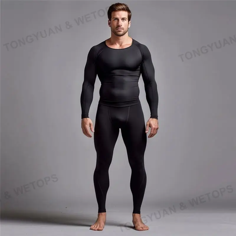 Merino Wool Skin Tights Thermal Leggings Quick Dry Base Layer Black Long Pants Mens Underwear