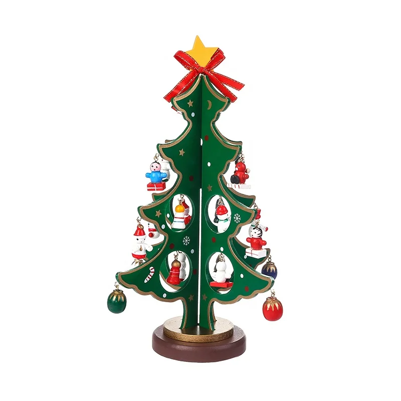Classic Table Top Christmas Tree with star christmas wood tree decoration wooden christmas tree ornaments