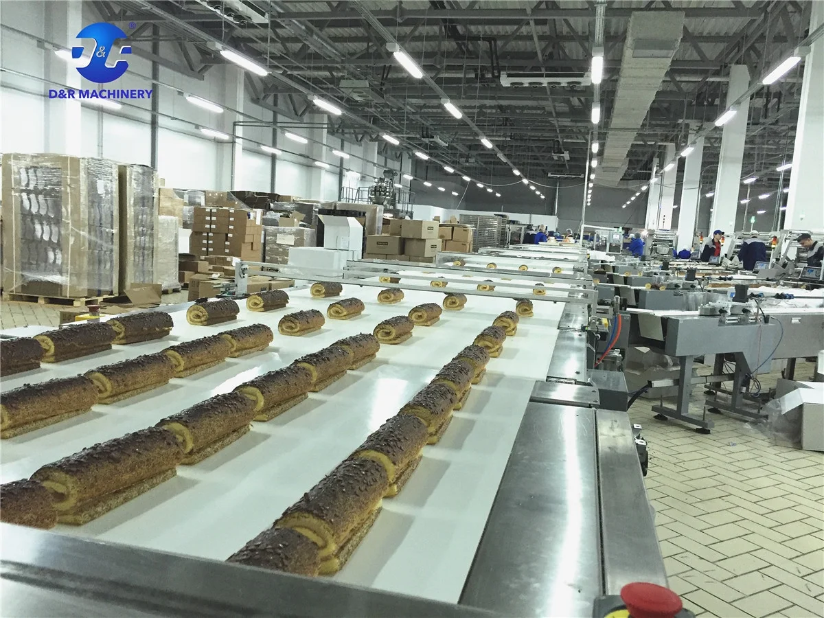 Automatic Swiss Roll Cake Making Machine High Performance High Effectivy CE Certificated Machines Cake Production