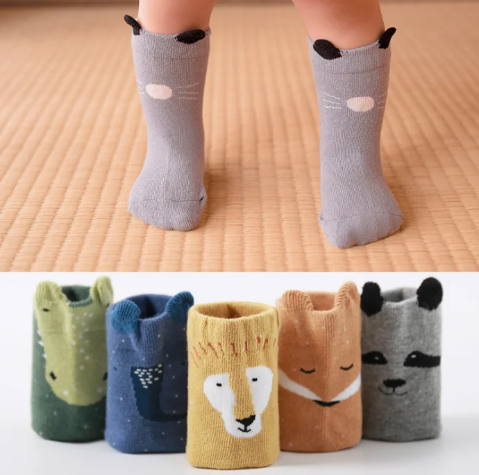 Factory Direct Sale Cotton Cartoon autumn winter Toddler Children Socks Gift Set Cute Animal Infant Baby Socks