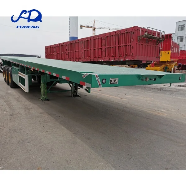 China factory 3 axles 40ft flatbed 40-60tons container trailers