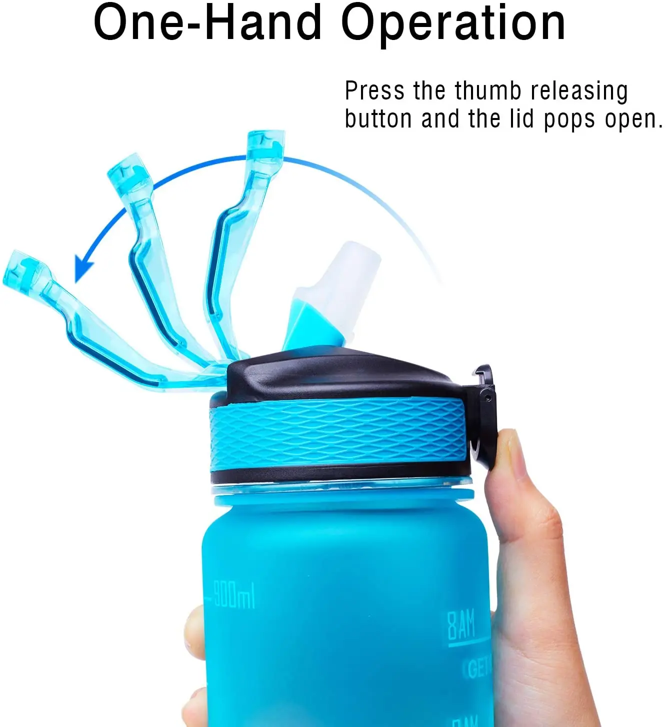 In Stocked Gradient Color Sport Gym Soft Painting Plastic Everich 32oz Water Bottle with Straw & Time Marker