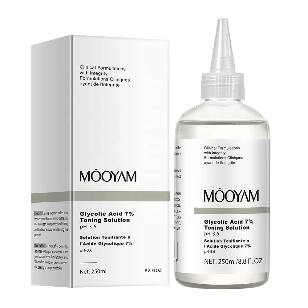 Glycolic Acid 7% Toning Solution Gentle Exfoliation Clear Skin Shrink Pores Acne Removing Brighten Skin Facial Serum