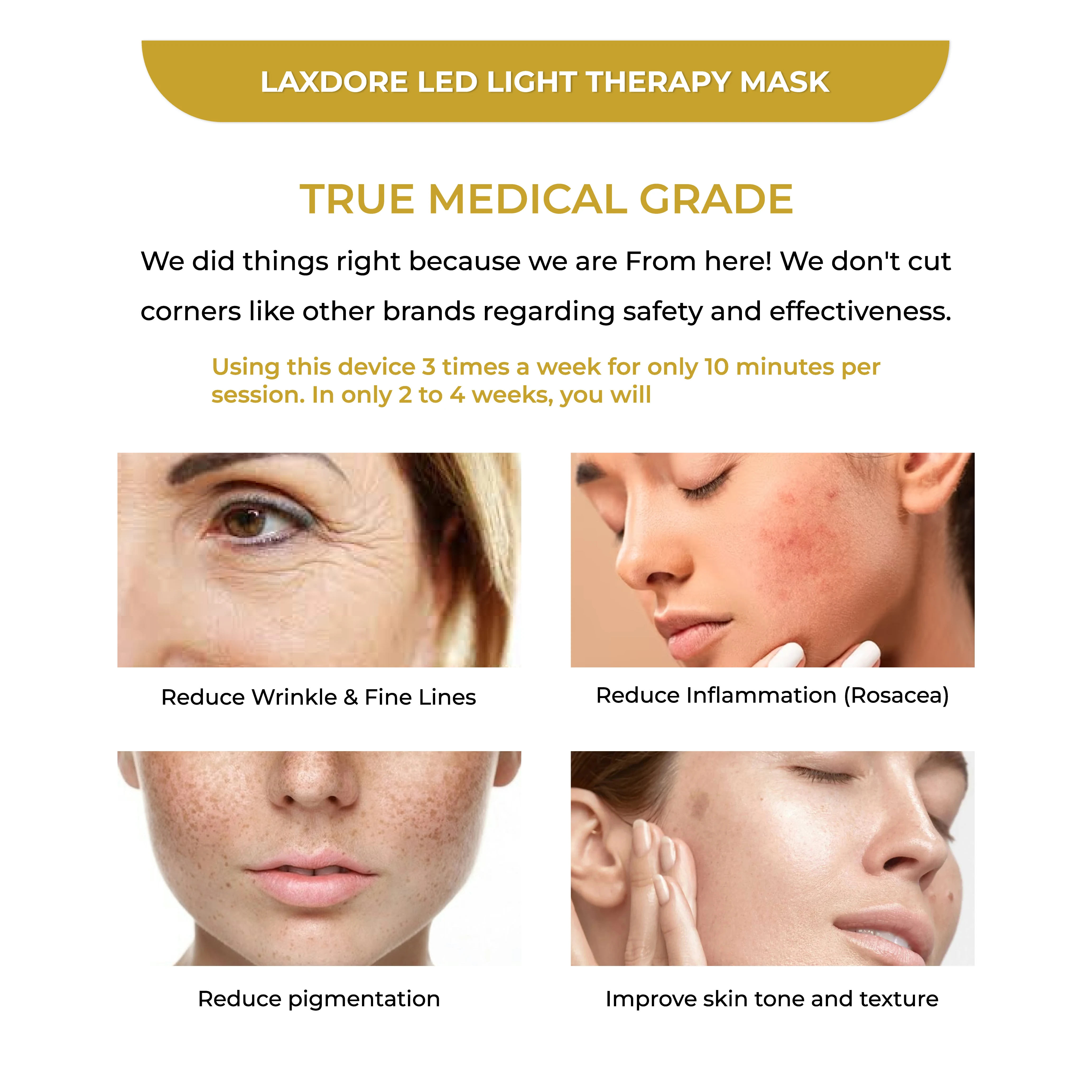 Before And After 660nm Led Mask Face Near Infrared Led Light Therapy Masks Face Facial Light Therapy For Face & Neck Skincare