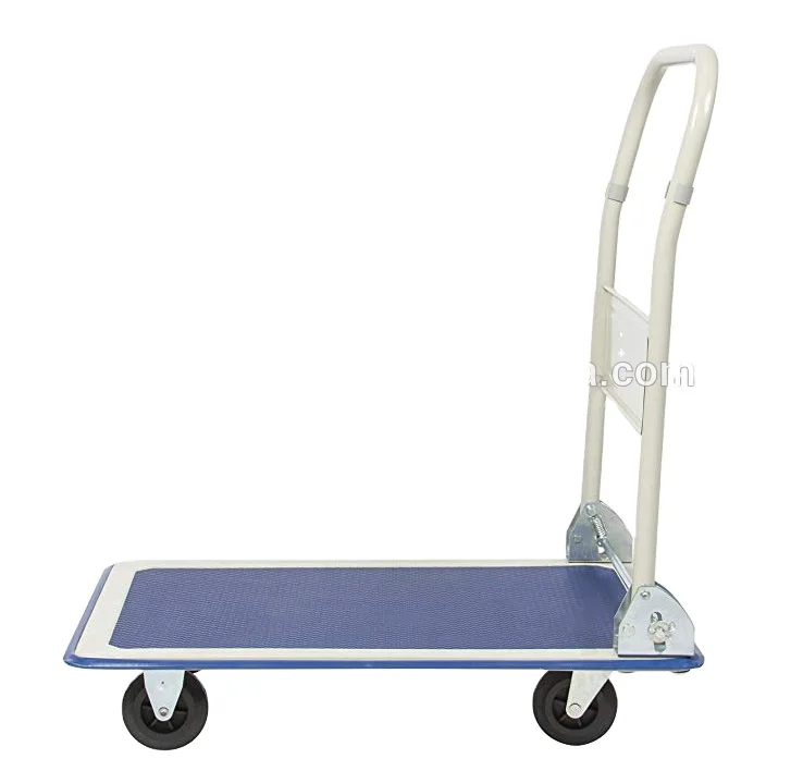 heavy duty push cart hand trolley warehouse moving platform truck 4 wheel dolly