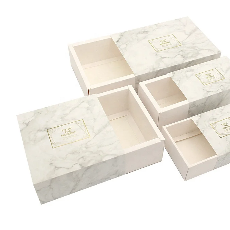 Heli Recycled Luxury Marble Printing Gift Paper Box Bags Sets box for dress