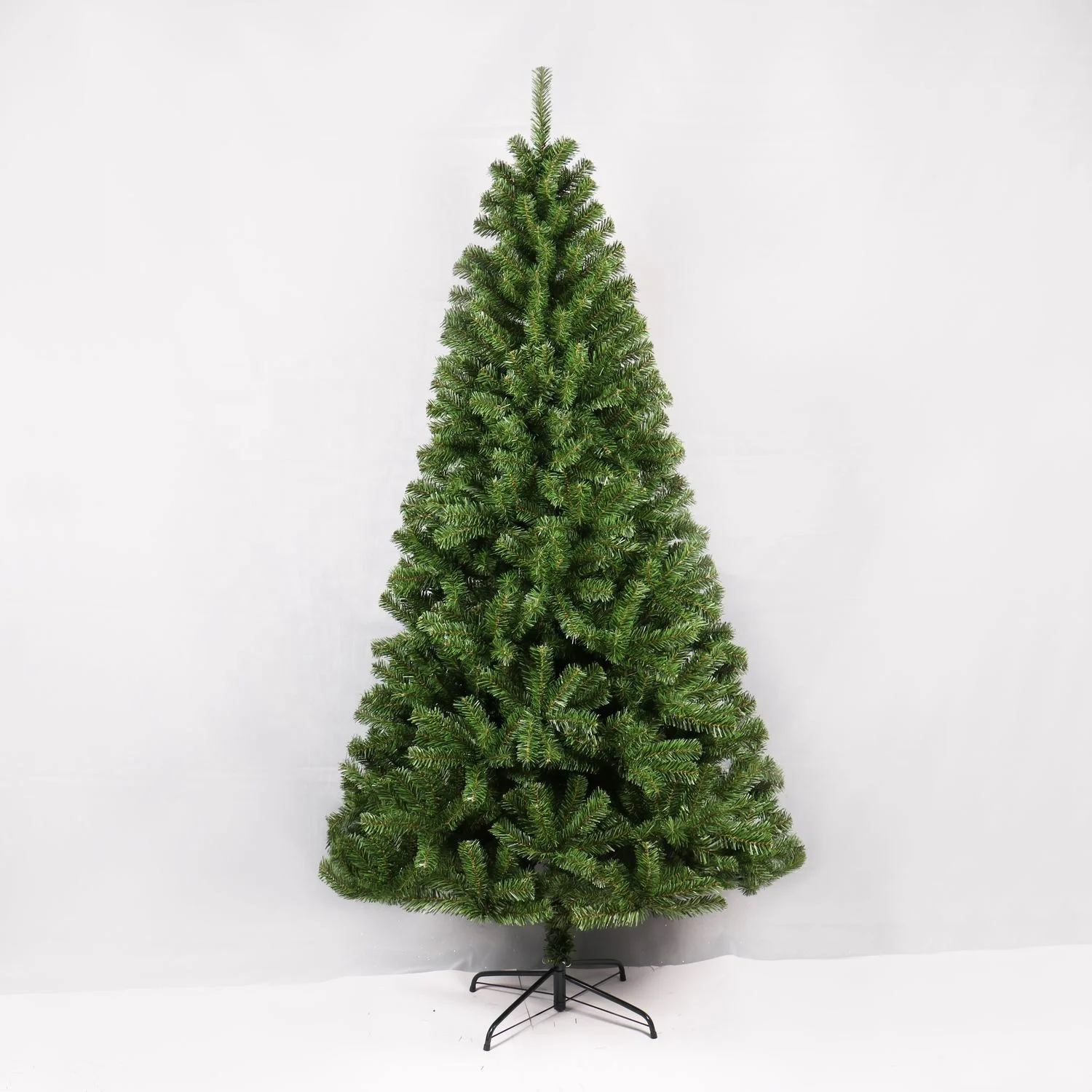 Wholesale 210cm artifical handmade green PVC Christmas tree  with white snow New Year christmas tree